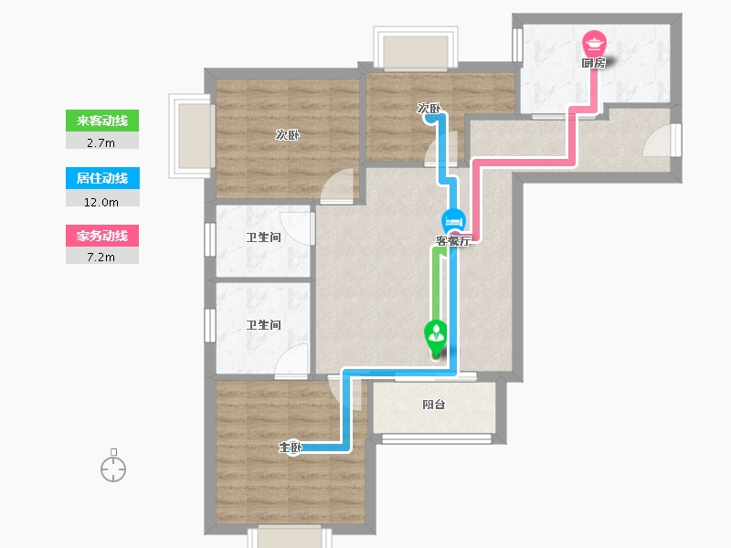 福建省-厦门市-文屏大厦-80.80-户型库-动静线