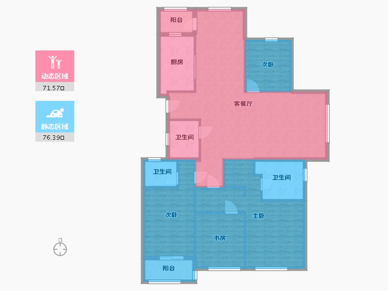 浙江省-杭州市-绿都四季华庭-南区-134.40-户型库-动静分区