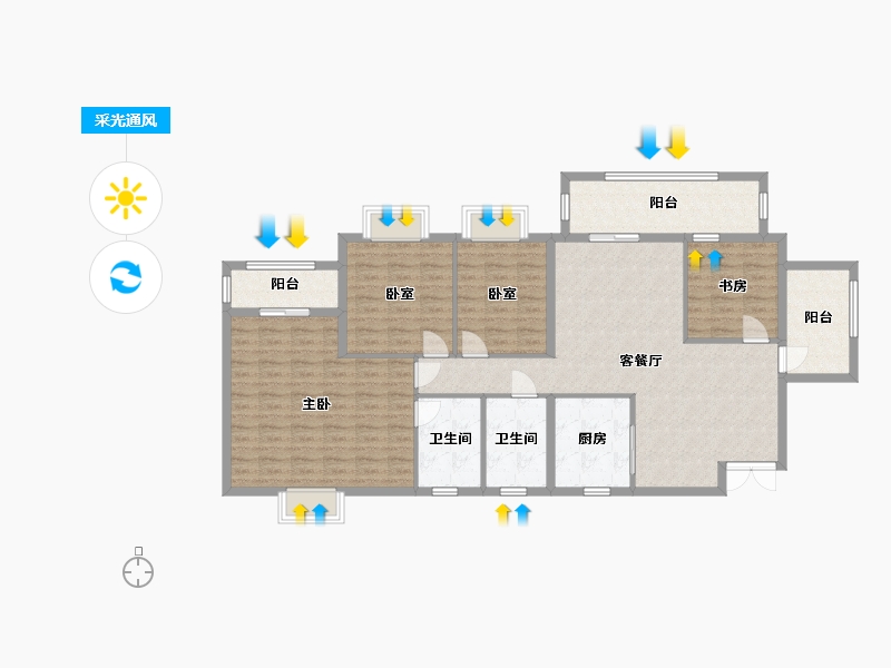 广西壮族自治区-钦州市-松宇时代城-140.00-户型库-采光通风