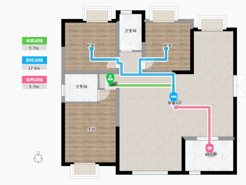 甘肃省-陇南市-成县辉宇工贸有限责任公司住宅楼-104.00-户型库-动静线