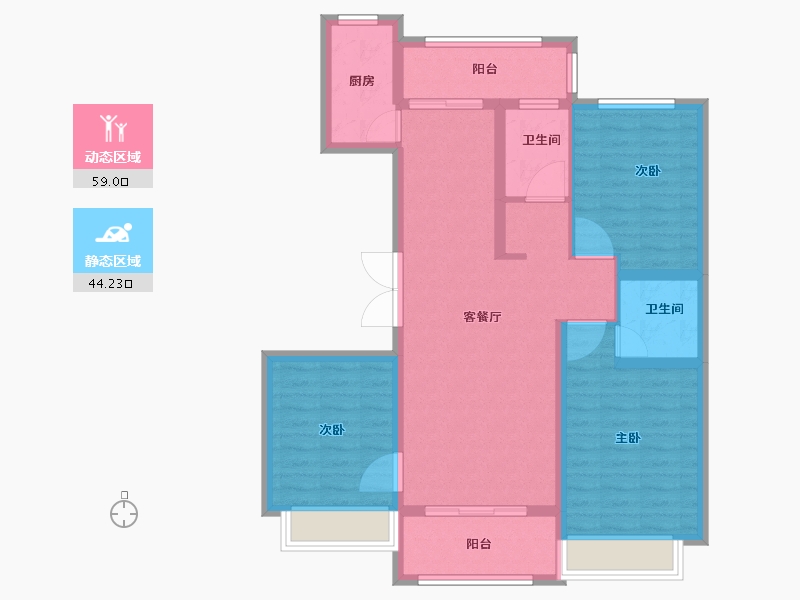 河北省-衡水市-都市祥苑小区-92.00-户型库-动静分区