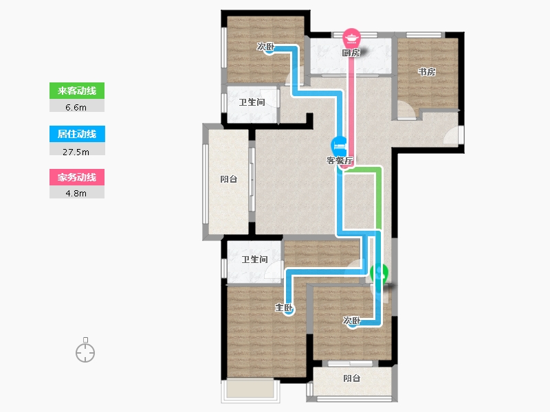 河南省-郑州市-王砦佳园2号院-150.00-户型库-动静线