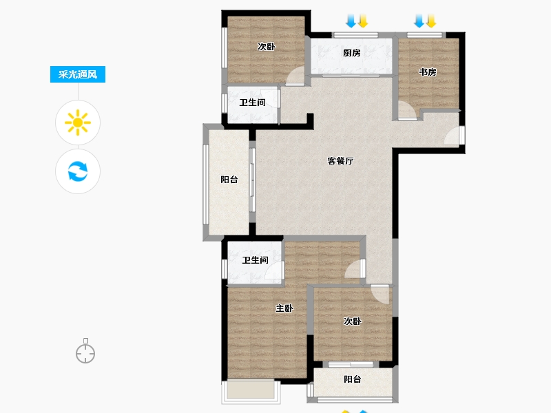 河南省-郑州市-王砦佳园2号院-150.00-户型库-采光通风