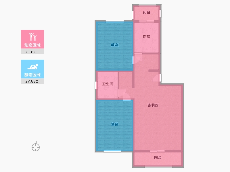 北京-北京市-天通东苑-二区-101.26-户型库-动静分区