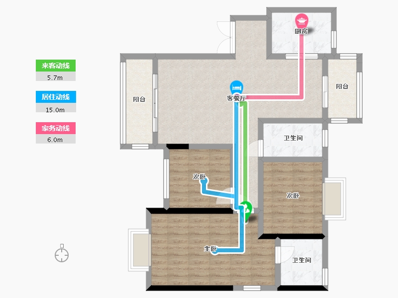 湖南省-怀化市-芸庐雅苑-95.20-户型库-动静线