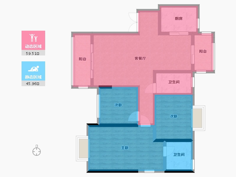 湖南省-怀化市-芸庐雅苑-95.20-户型库-动静分区