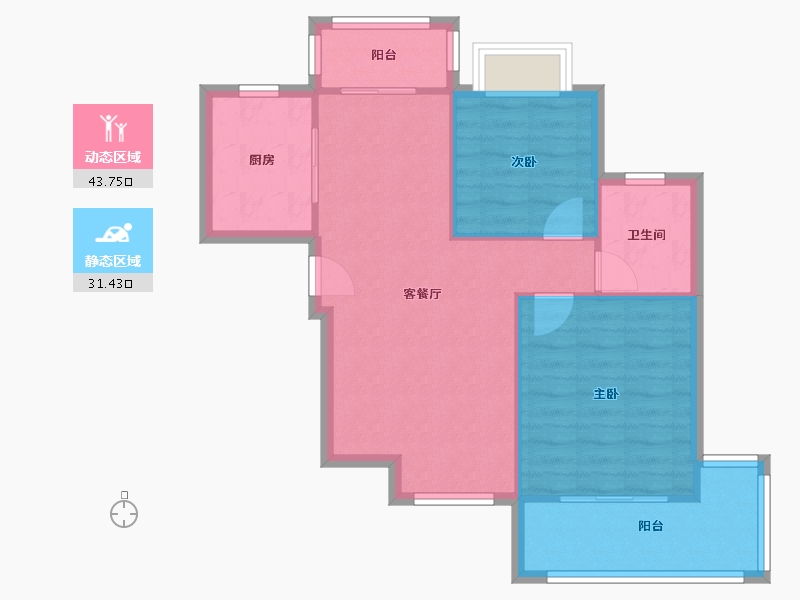 湖北省-武汉市-常青花园五小区-72.95-户型库-动静分区