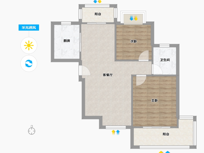 湖北省-武汉市-常青花园五小区-72.95-户型库-采光通风