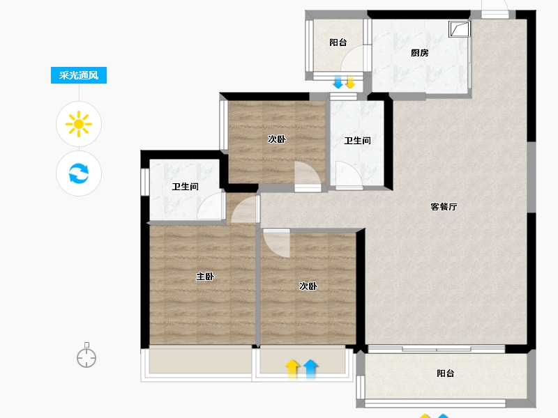 四川省-成都市-中海天府里天际-101.00-户型库-采光通风