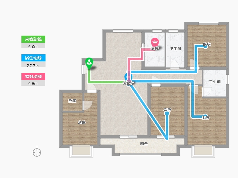 河南省-新乡市-三善公园府-125.00-户型库-动静线