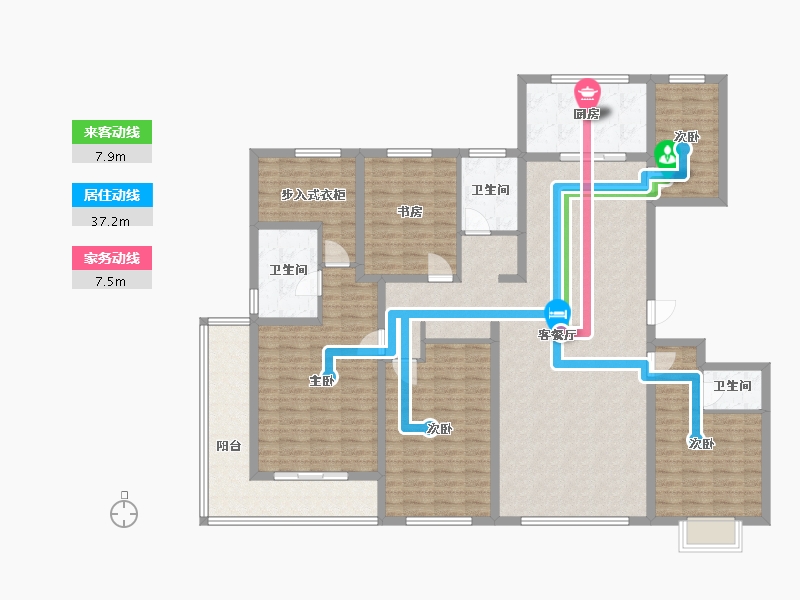 山东省-聊城市-九州嘉苑-170.40-户型库-动静线