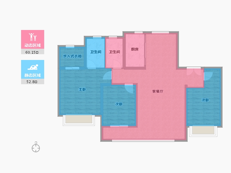 河北省-邯郸市-天伦湾龙城首府-101.60-户型库-动静分区