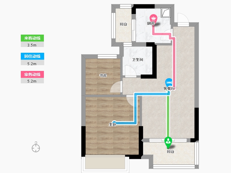 浙江省-杭州市-蚕桑东苑-48.00-户型库-动静线