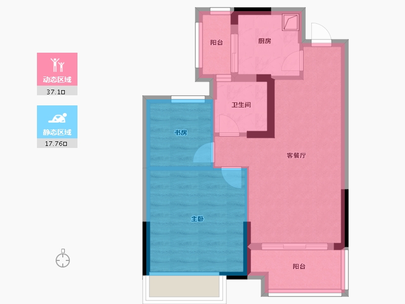 浙江省-杭州市-蚕桑东苑-48.00-户型库-动静分区