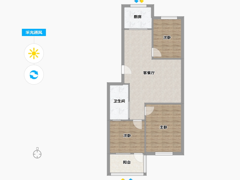 山东省-临沂市-山东临沂水利工程总公司-家属院-74.84-户型库-采光通风