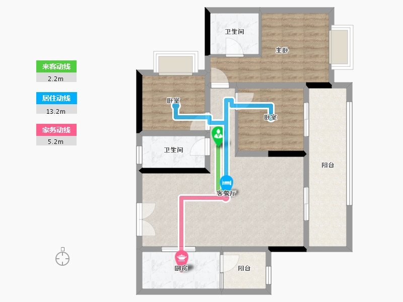 贵州省-毕节市-南溪云谷-84.00-户型库-动静线