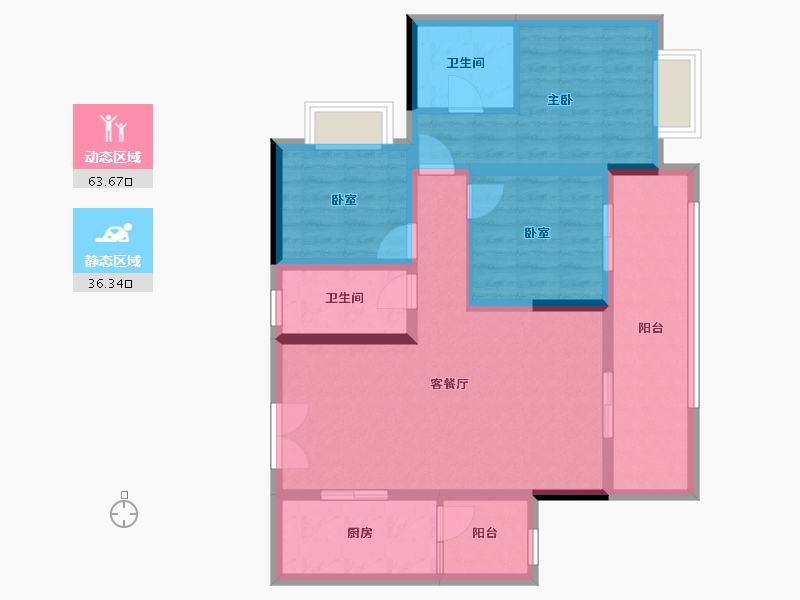 贵州省-毕节市-南溪云谷-84.00-户型库-动静分区