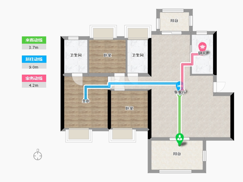 湖南省-怀化市-岳麓青城-120.00-户型库-动静线