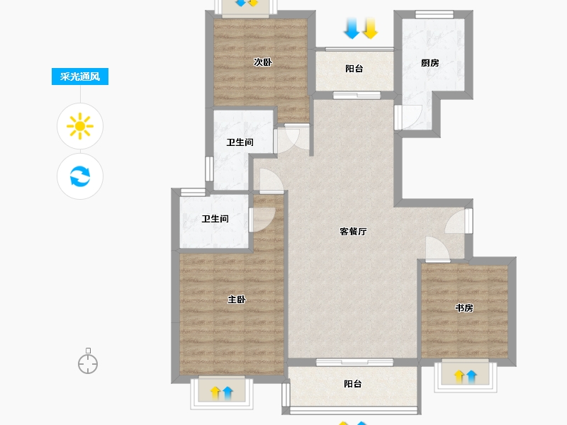 河南省-洛阳市-金质家园-80.00-户型库-采光通风