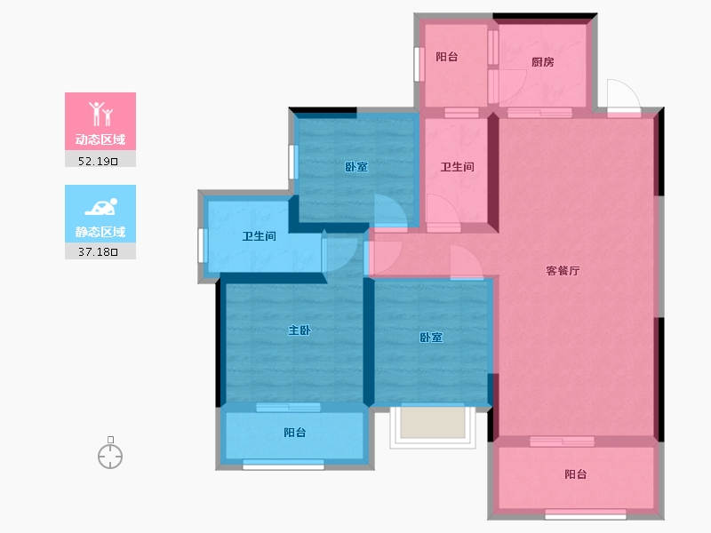 四川省-成都市-山水四季城-98.85-户型库-动静分区