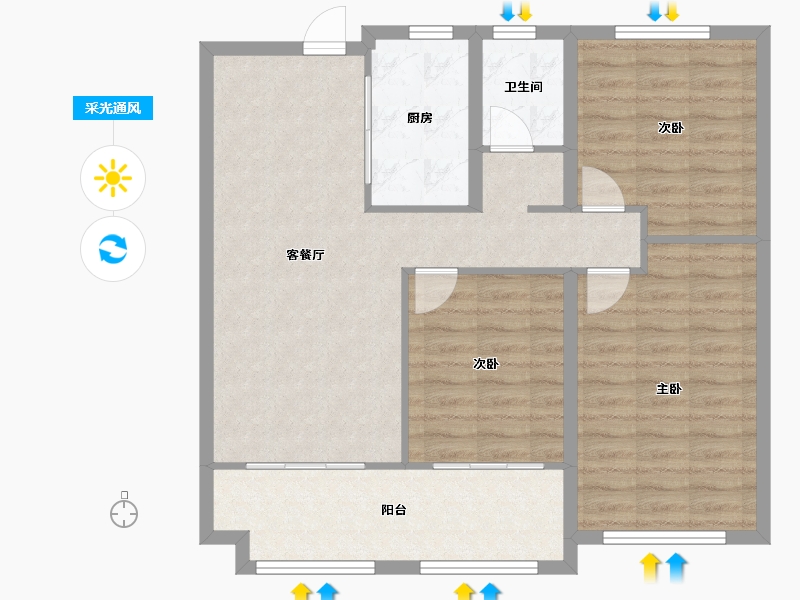 安徽省-淮北市-汉都中国府项目园区-88.07-户型库-采光通风