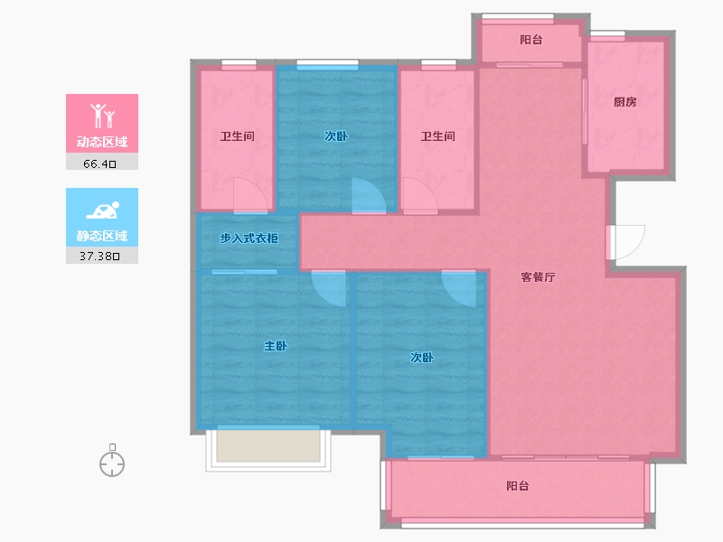 湖南省-长沙市-望达智造小镇望云湖小区-87.91-户型库-动静分区