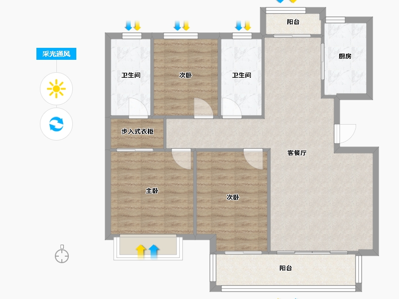 湖南省-长沙市-望达智造小镇望云湖小区-87.91-户型库-采光通风