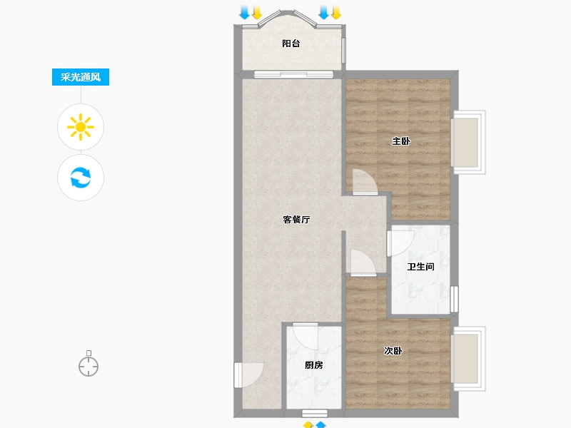 广东省-深圳市-瑞和园-75.00-户型库-采光通风