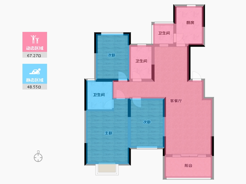 河南省-鹤壁市-翰林居-103.00-户型库-动静分区