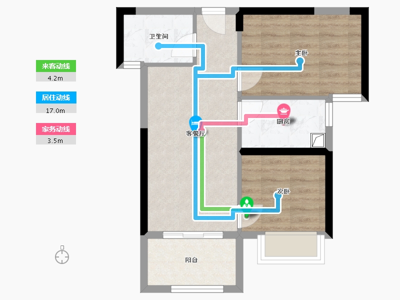 福建省-泉州市-成东书香苑-54.70-户型库-动静线