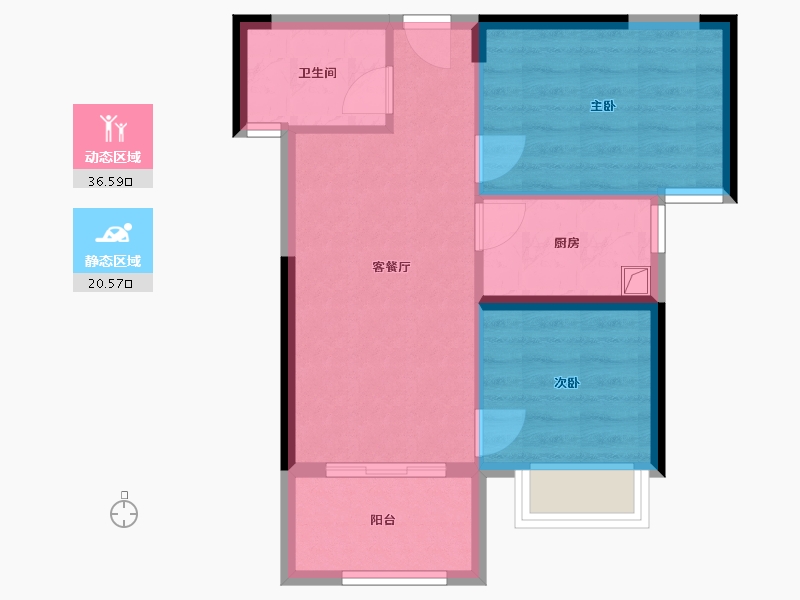 福建省-泉州市-成东书香苑-54.70-户型库-动静分区