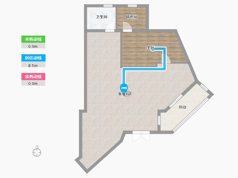 浙江省-杭州市-近江4园-84.63-户型库-动静线