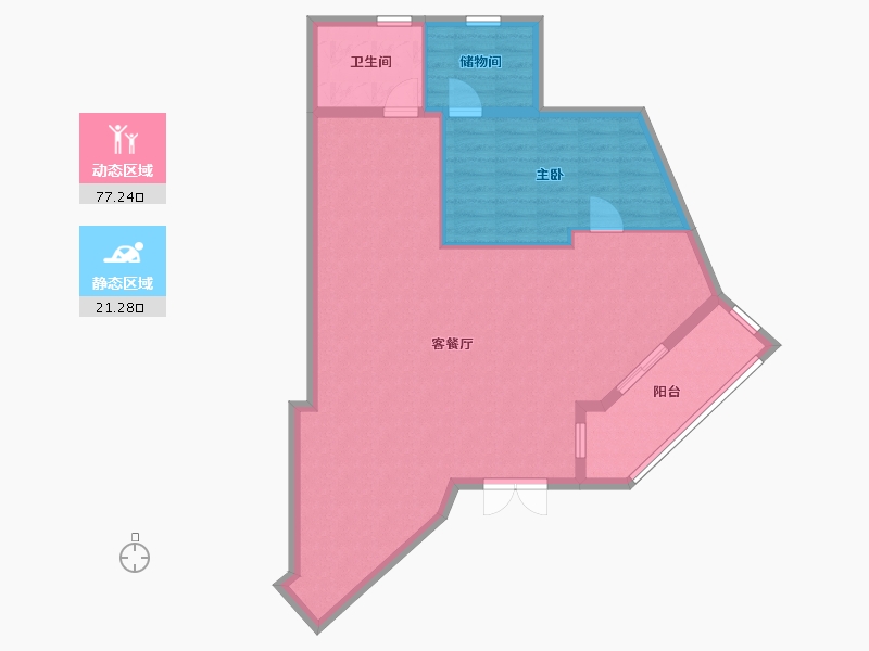 浙江省-杭州市-近江4园-84.63-户型库-动静分区