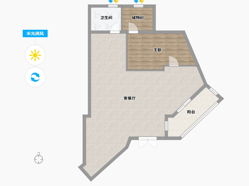 浙江省-杭州市-近江4园-84.63-户型库-采光通风