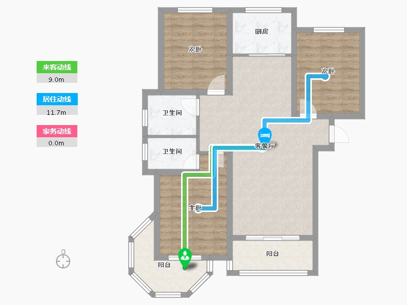 河北省-石家庄市-时代新城-104.42-户型库-动静线