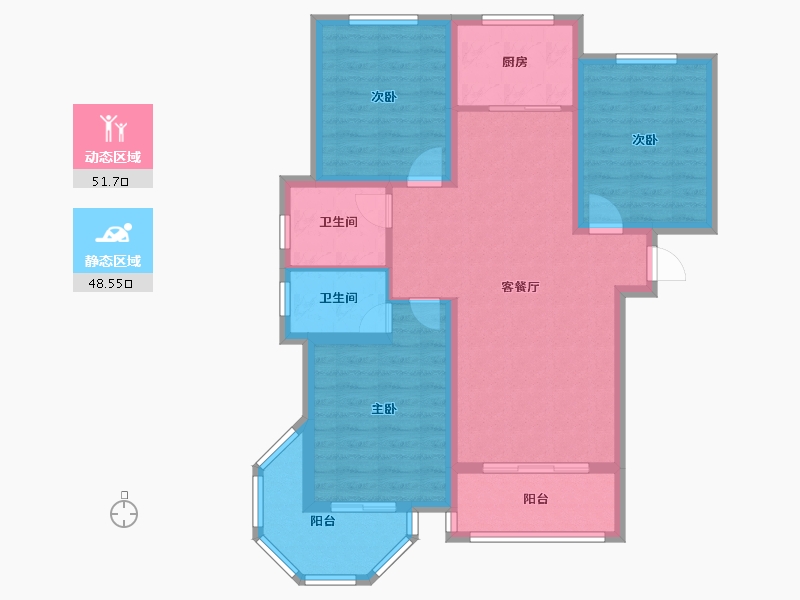 河北省-石家庄市-时代新城-104.42-户型库-动静分区