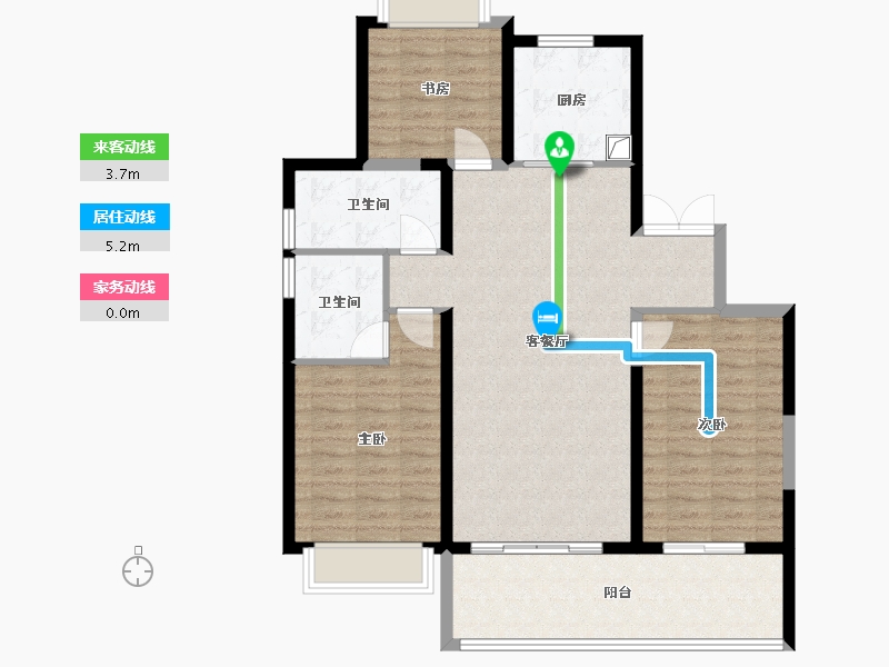 湖北省-荆州市-楚天都市·御湖一品-103.20-户型库-动静线