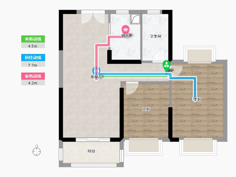 江西省-宜春市-新城明珠C区-65.00-户型库-动静线