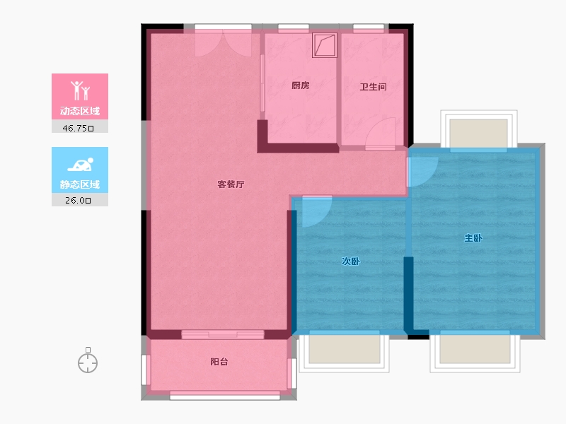 江西省-宜春市-新城明珠C区-65.00-户型库-动静分区