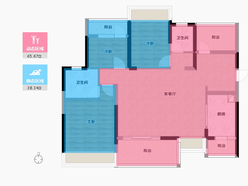 广东省-惠州市-保利阳光城-94.88-户型库-动静分区