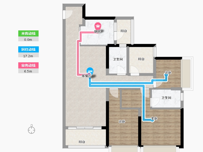 广东省-佛山市-越秀星汇瀚府-95.01-户型库-动静线