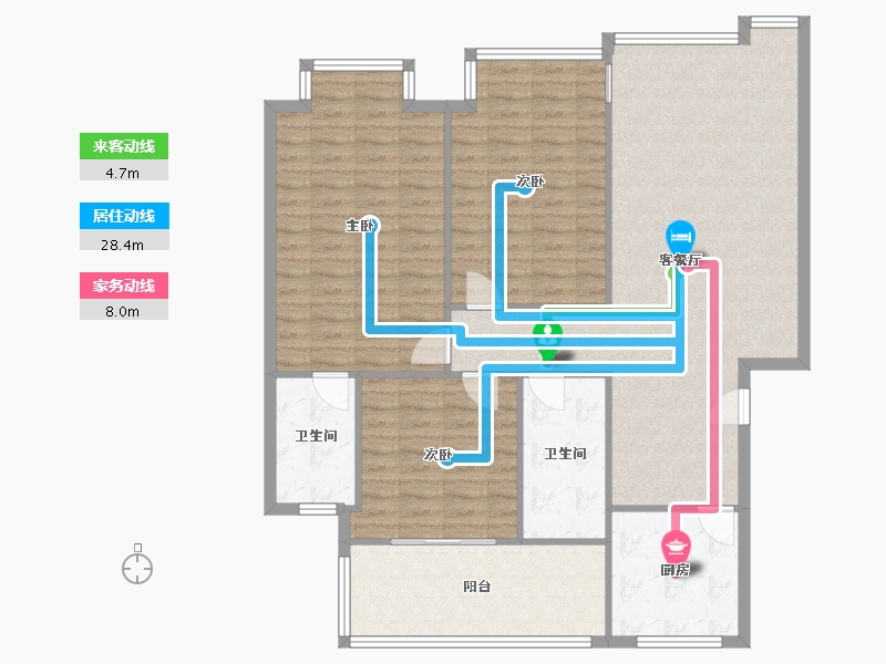 重庆-重庆市-兰溪小区-123.00-户型库-动静线