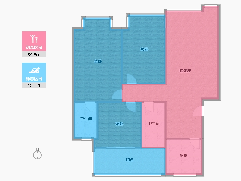 重庆-重庆市-兰溪小区-123.00-户型库-动静分区