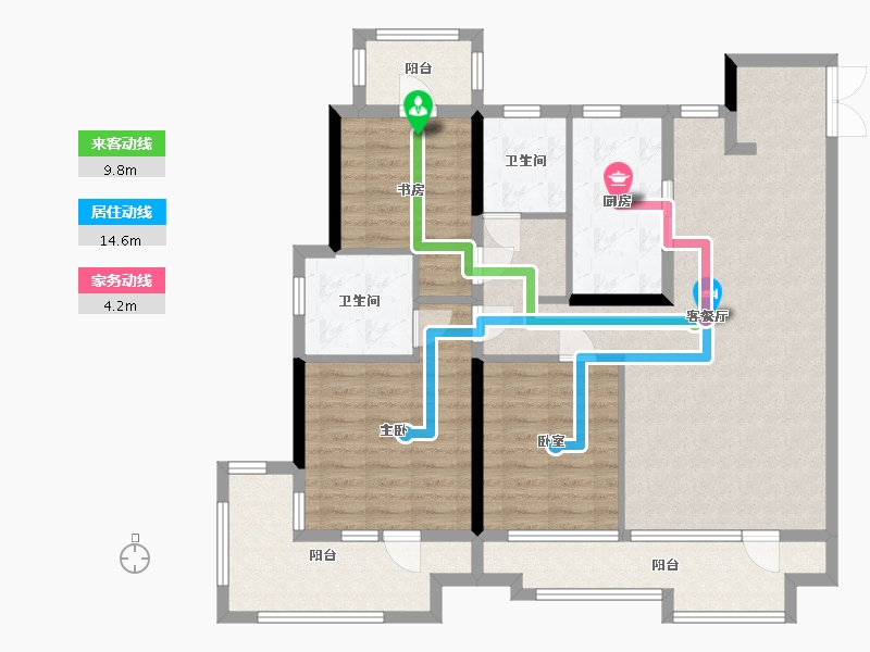 山东省-烟台市-招商马尔贝拉-100.22-户型库-动静线