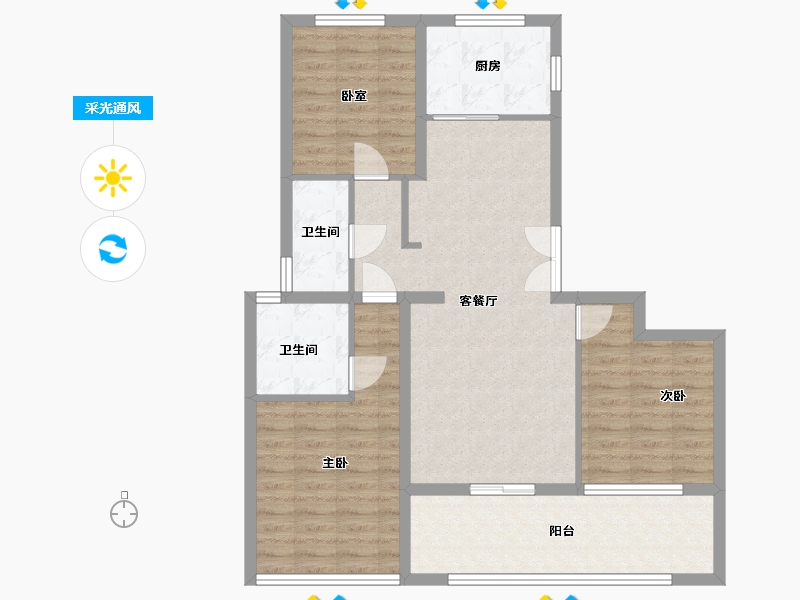 山东省-青岛市-平度理想之城-93.60-户型库-采光通风