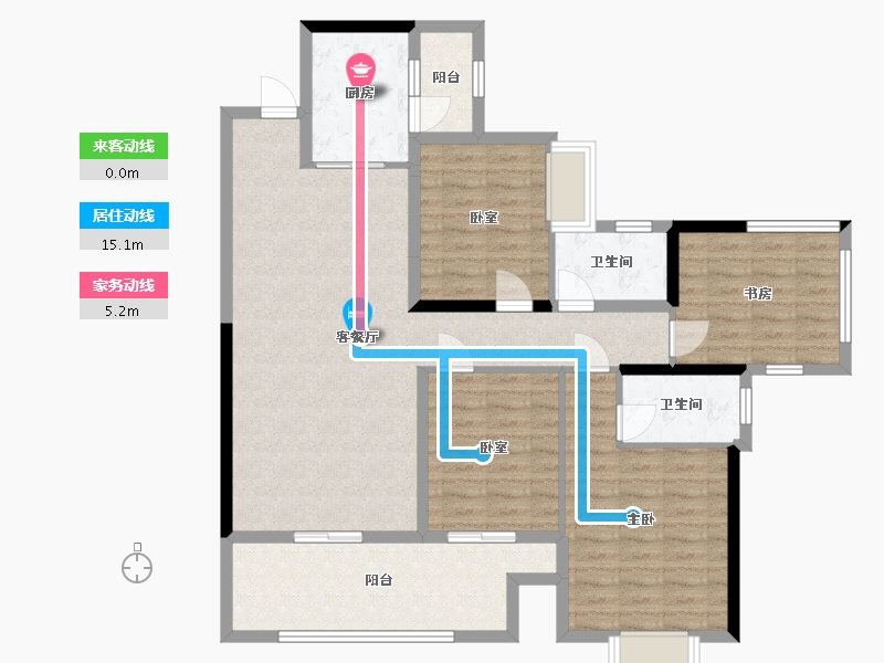 广西壮族自治区-玉林市-幸福里书香清华苑-124.40-户型库-动静线