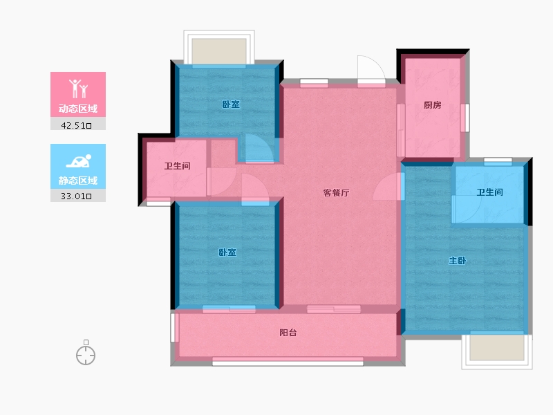 江苏省-苏州市-栖月雅园-76.00-户型库-动静分区