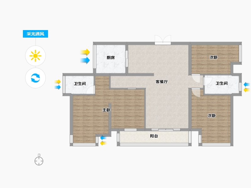 广西壮族自治区-南宁市-财政小区-125.00-户型库-采光通风