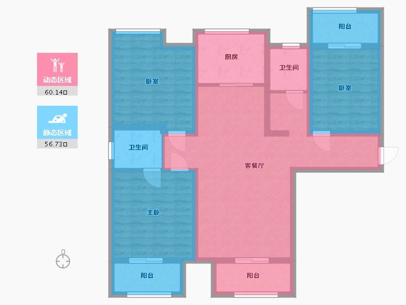 河南省-新乡市-新乡新美城上领地-103.17-户型库-动静分区