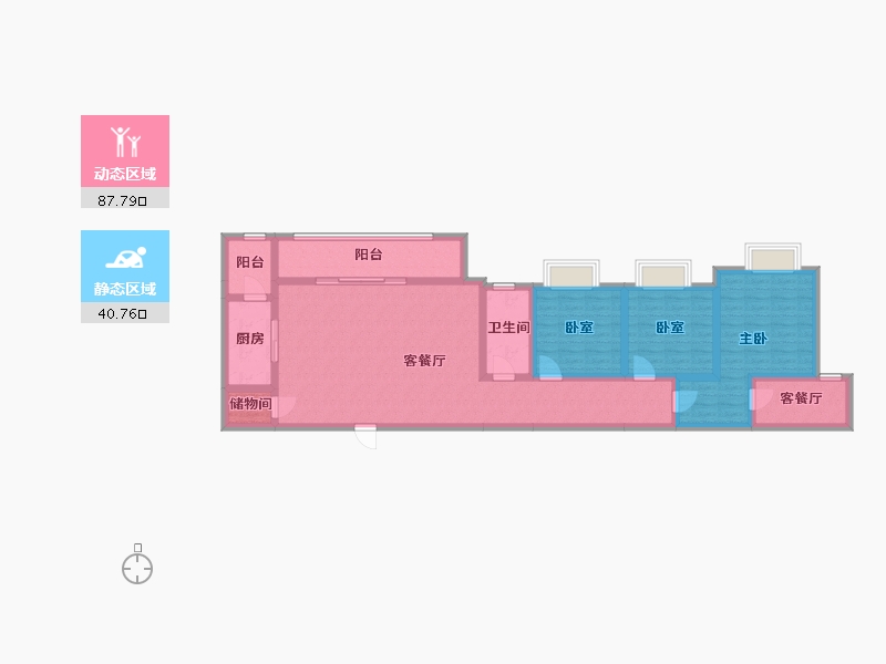 重庆-重庆市-桃园世家-129.20-户型库-动静分区